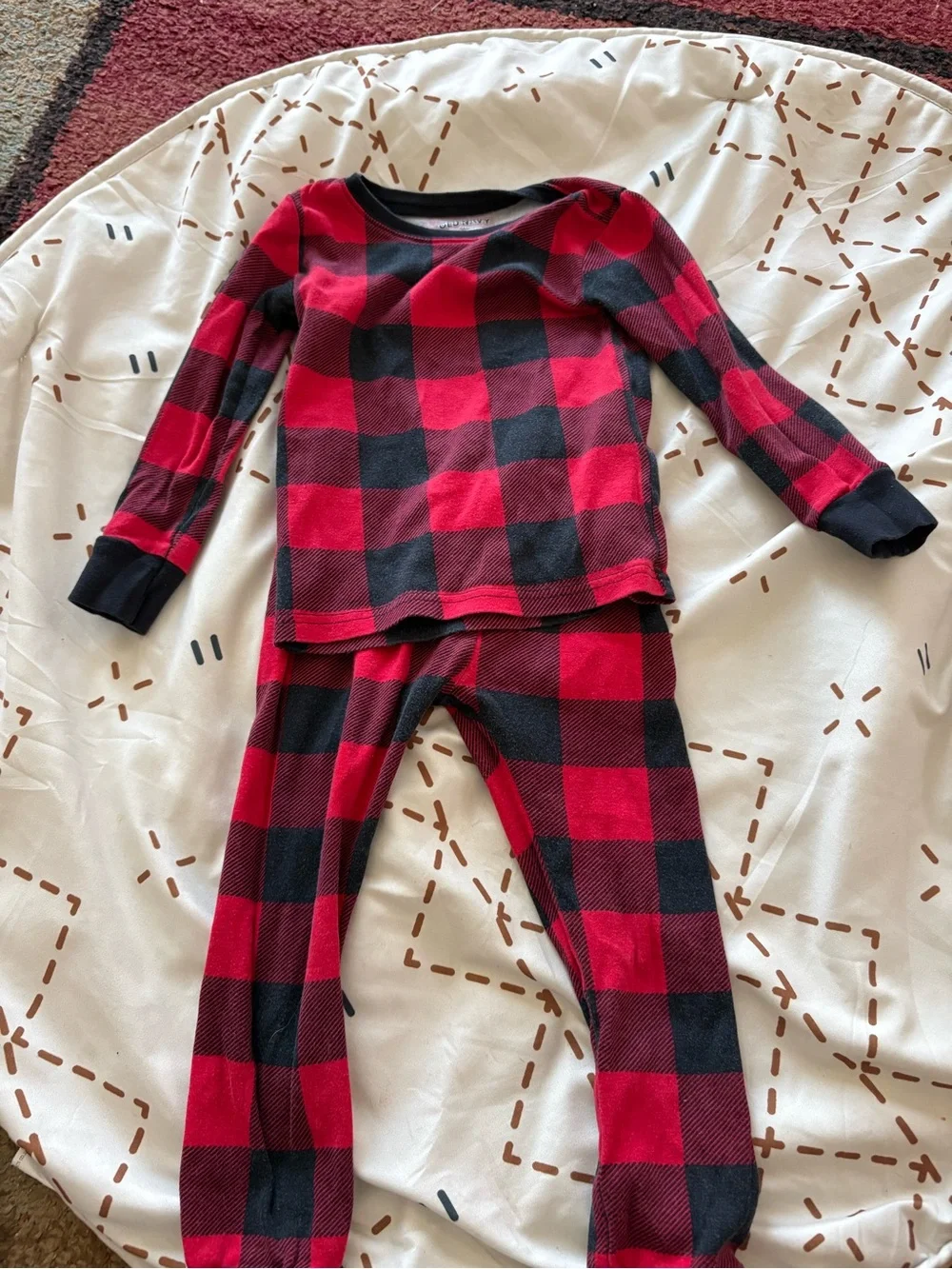 Old Navy Red and Black Buffalo Plaid Kids Pajama Set